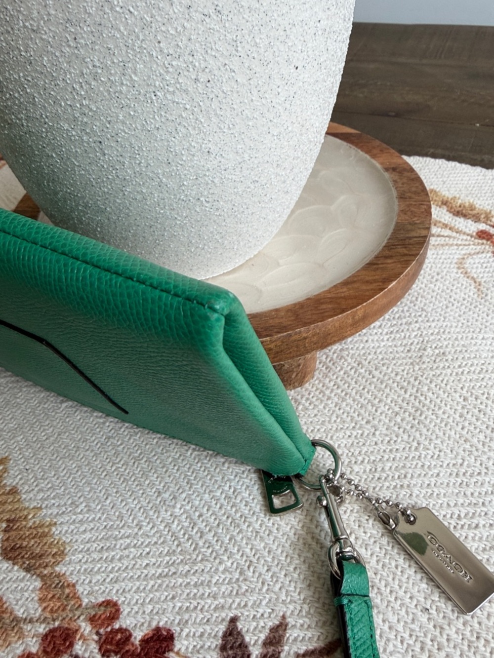 Coach Green Leather Chain Strap Crossbody - Picture 6 of 9